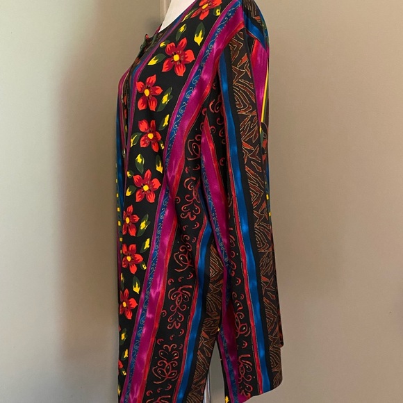 Top Notch Sz 2X Vibrant Multicolor Button Front Blouse Shirt - Picture 5 of 8